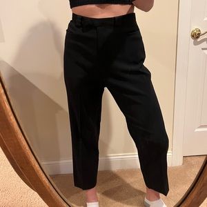 Black cropped work pant